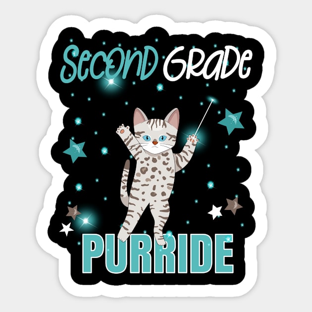 2nd Grade Funny Purride Cute Kitty Student Teacher School Sticker by Kimmicsts